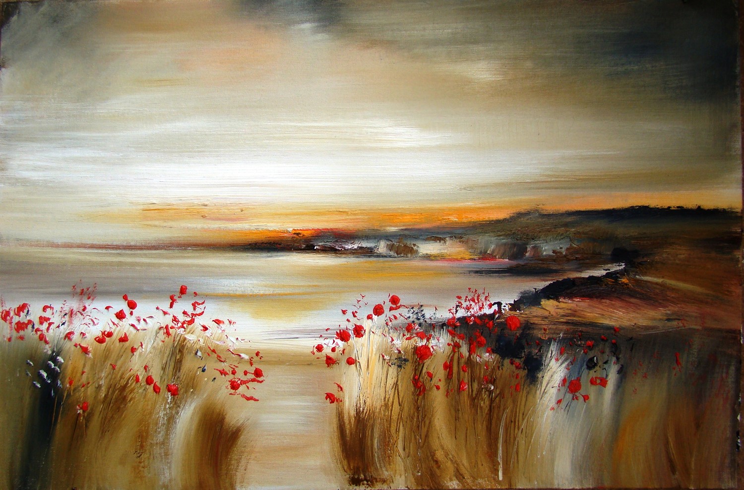 'Poppies as the sun goes down' by artist Rosanne Barr